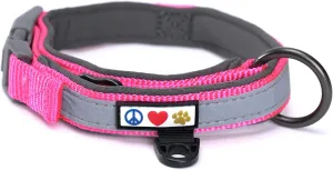 Pawtitas Lumberjack Padded Martingale Collar for Dogs | Soft Neoprene Dog Collar for Your pet's Comfort Made with Reflective Band for Maximum Visibility | Fits Small and Large Pets - Small Pink