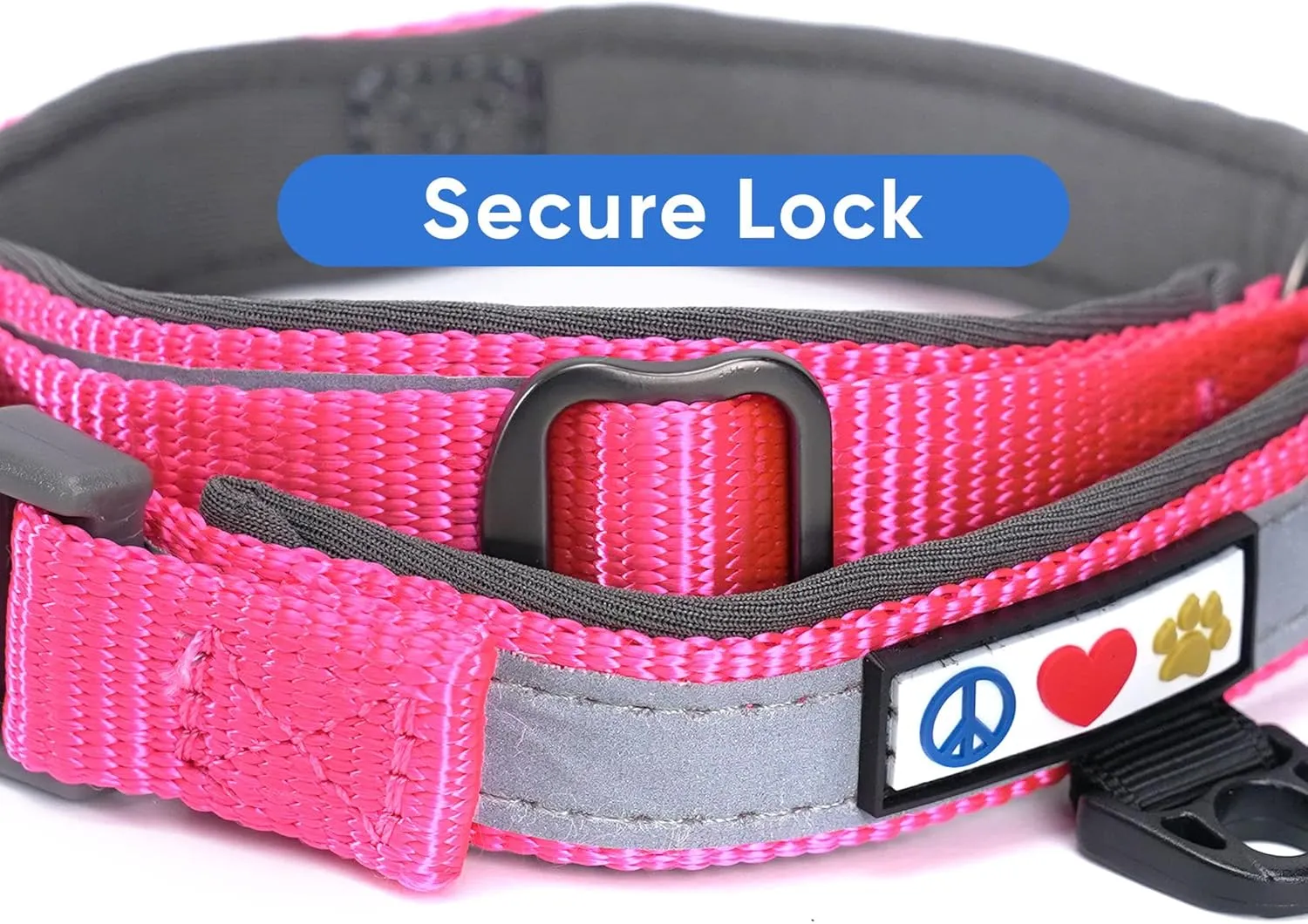 Pawtitas Lumberjack Padded Martingale Collar for Dogs | Soft Neoprene Dog Collar for Your pet's Comfort Made with Reflective Band for Maximum Visibility | Fits Small and Large Pets - Small Pink