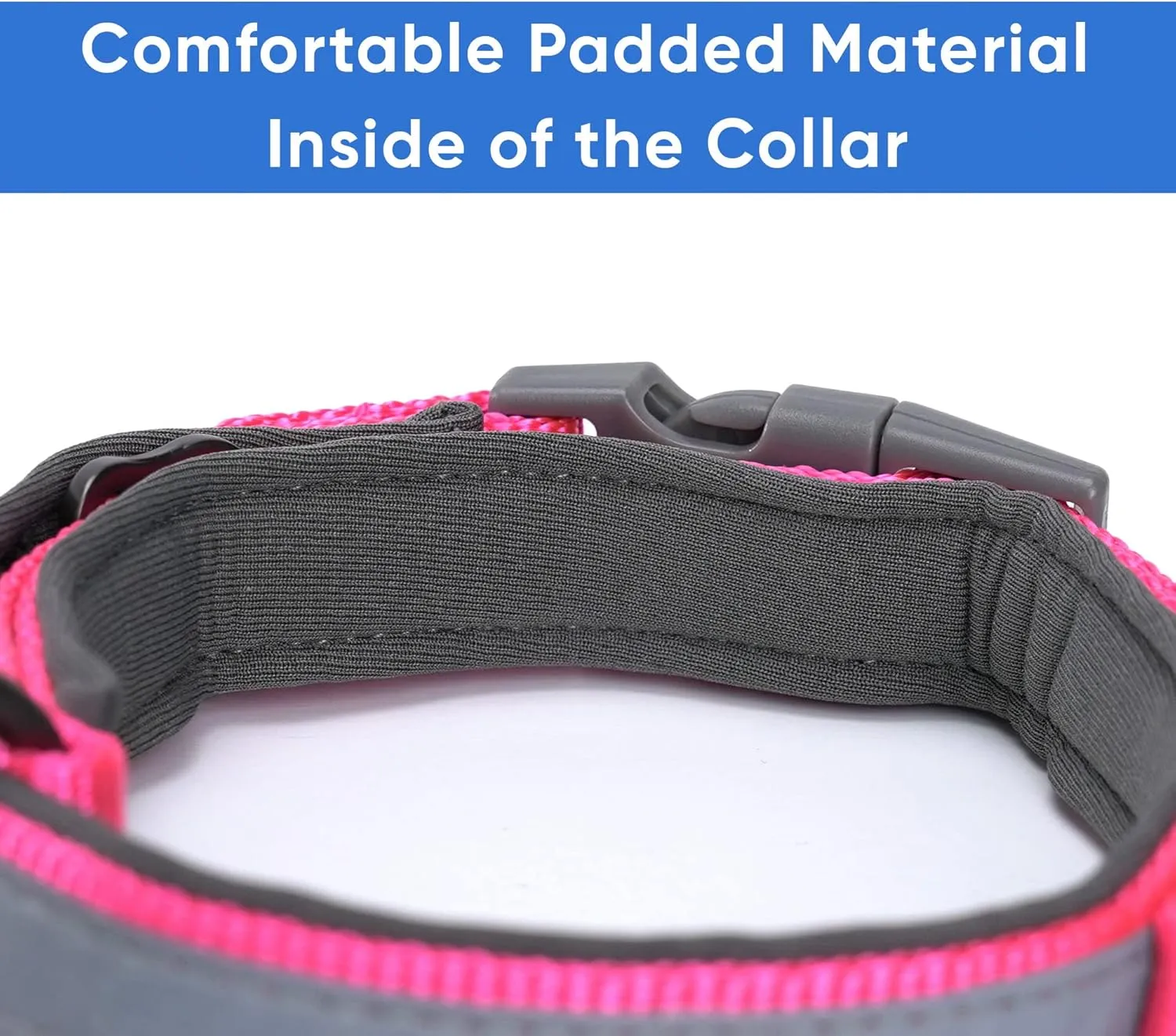 Pawtitas Lumberjack Padded Martingale Collar for Dogs | Soft Neoprene Dog Collar for Your pet's Comfort Made with Reflective Band for Maximum Visibility | Fits Small and Large Pets - Small Pink