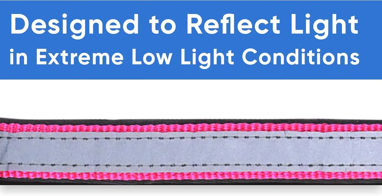 Pawtitas Lumberjack Padded Martingale Collar for Dogs | Soft Neoprene Dog Collar for Your pet's Comfort Made with Reflective Band for Maximum Visibility | Fits Small and Large Pets - Small Pink
