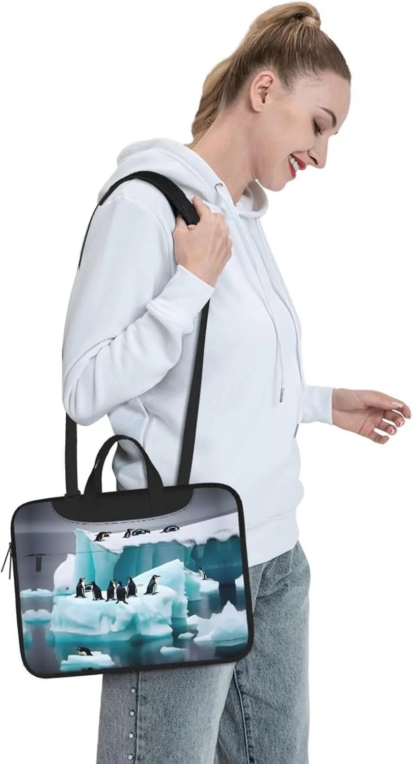 Penguins On The Iceberg Print Laptop Case and Computer Bag - Versatile Laptop Bag for Men Laptop Shoulder Bag