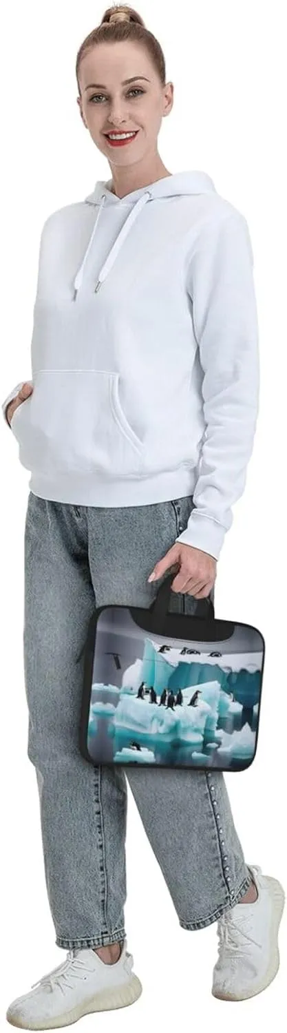 Penguins On The Iceberg Print Laptop Case and Computer Bag - Versatile Laptop Bag for Men Laptop Shoulder Bag