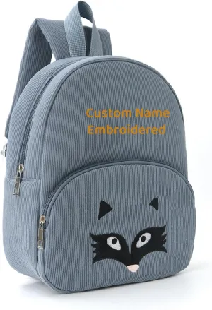 Personalized Backpack Custom Embroidered Name - Soft and Comfortable, Easy to Wash, for Boys Girls Kids Travel Work (Fox Blue)