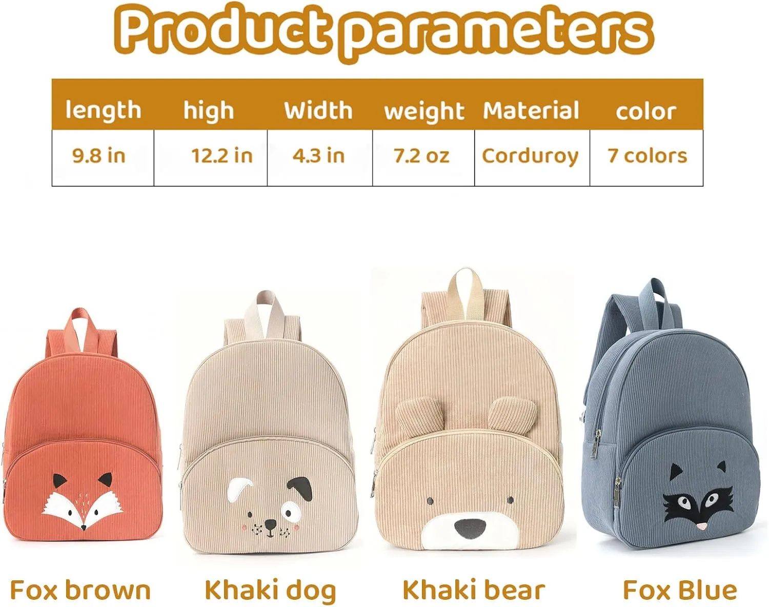 Personalized Backpack Custom Embroidered Name - Soft and Comfortable, Easy to Wash, for Boys Girls Kids Travel Work (Fox Blue)