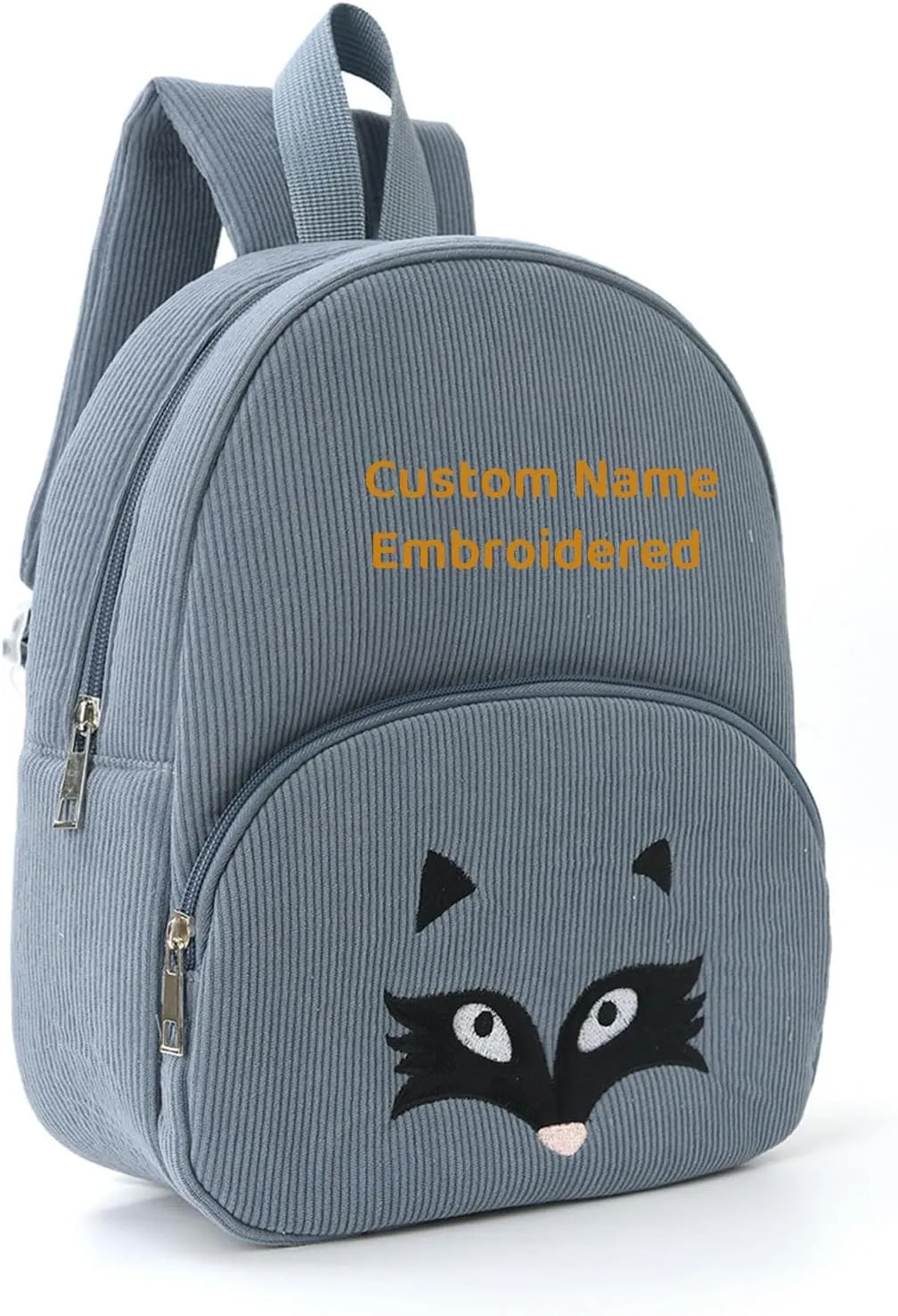 Personalized Backpack Custom Embroidered Name - Soft and Comfortable, Easy to Wash, for Boys Girls Kids Travel Work (Fox Blue)