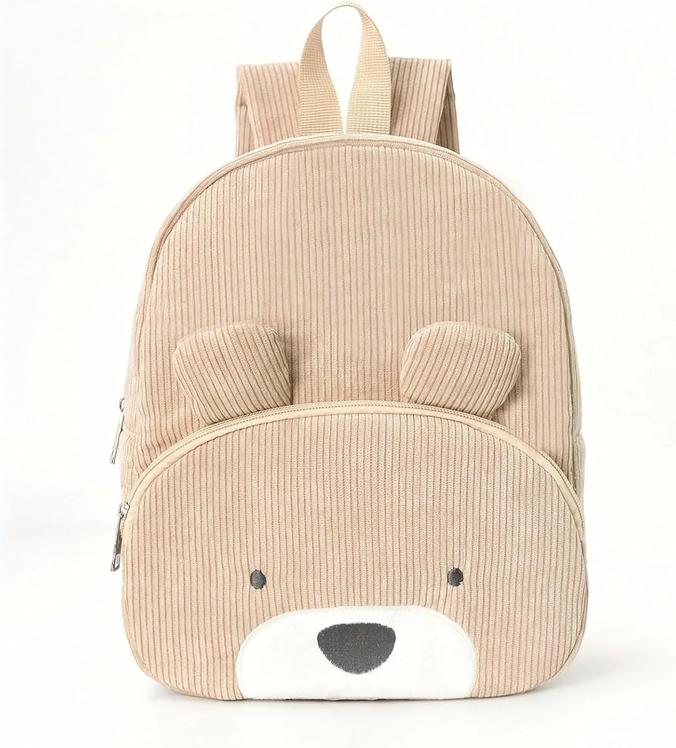 Personalized Backpack Custom Embroidered Name - Soft and Comfortable, Easy to Wash, for Boys Girls Kids Travel Work (Khaki bear)