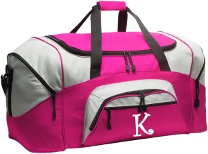 Personalized Duffel Bag or Ladies Gym Bag Travel Bag w/Printed Monogram Initial
