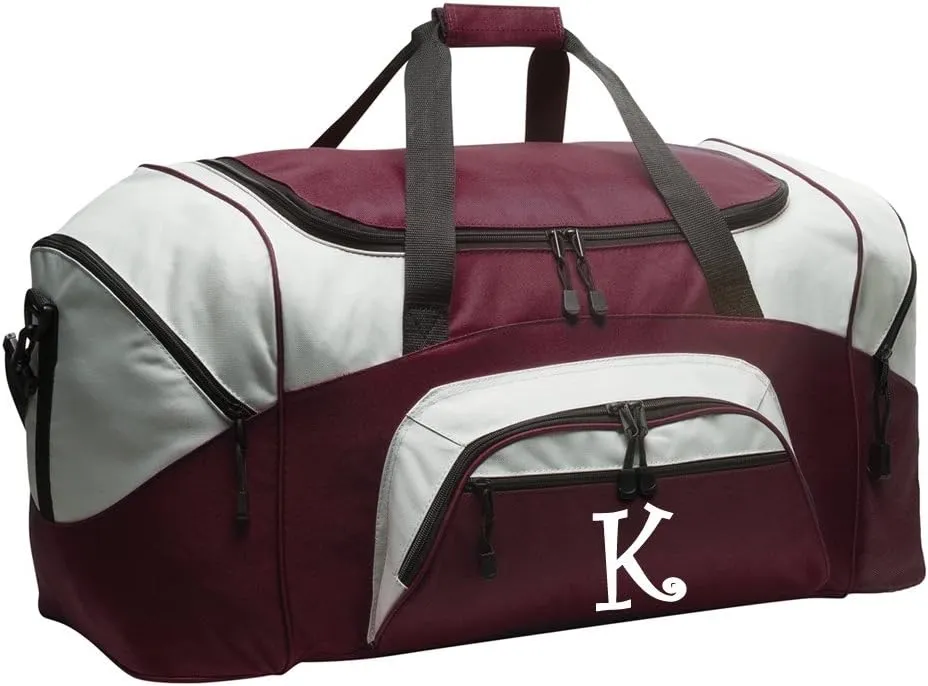 Personalized Duffle Bag Large Personalized Gym Bag Luggage Suitcase Bag Maroon