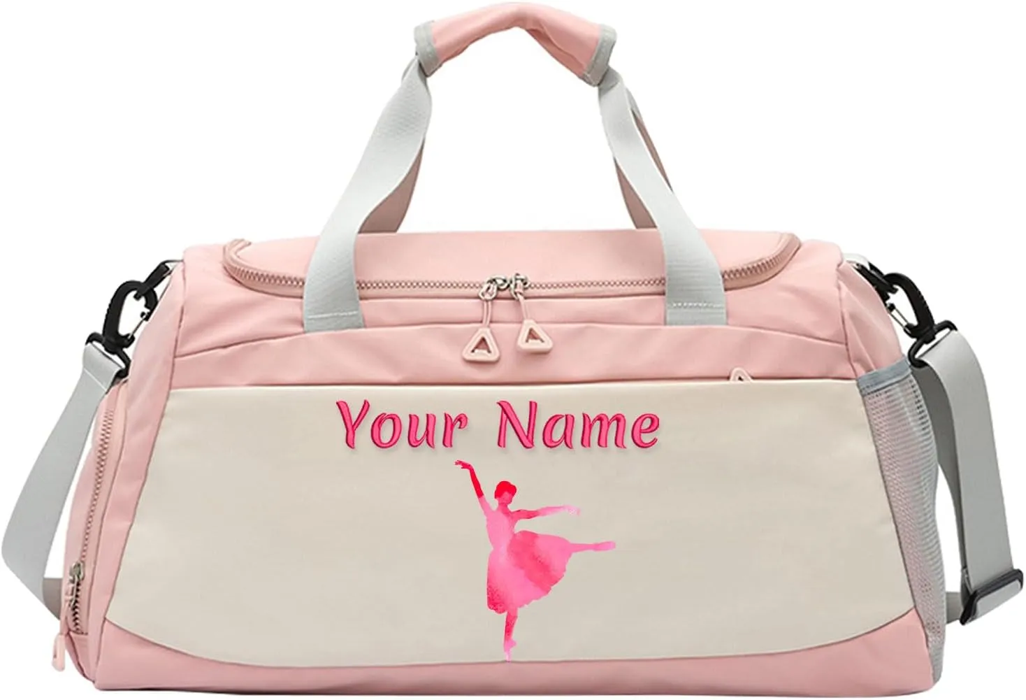 Personalized Duffle Travel Bag Custom Duffel Bag with Wet Dry Pockets, Printed Sports Bag with Photo Name Logo, Customized Weekend Overnight Gym Bag, Dance Ballet Gifts for Women Girls
