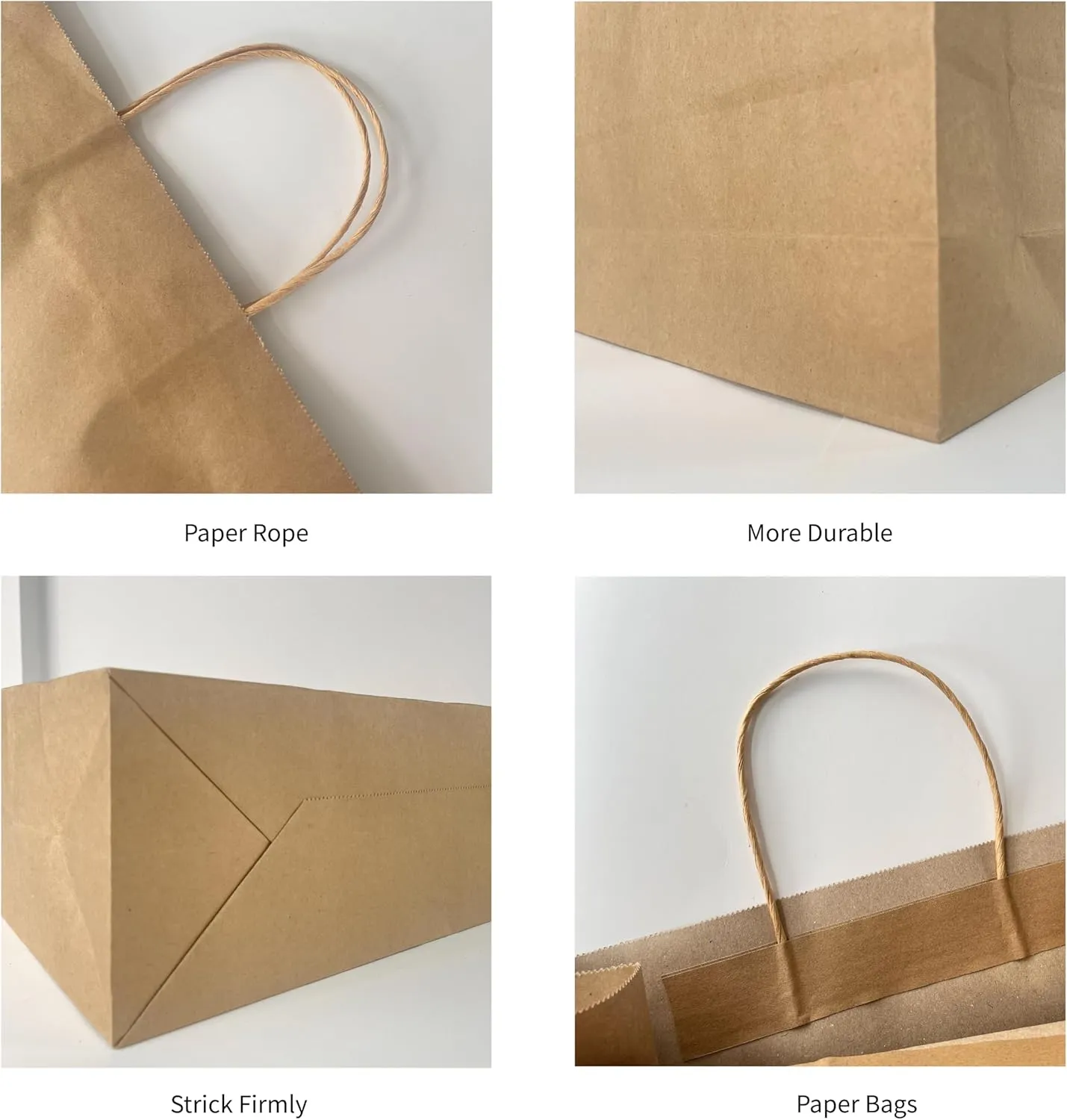 Personalized Paper Bags, 50 PCS Custom Printed Kraft Paper Bags for Small Business, Retail Gift Bags with Logo, Brown Shopping bag with Handle, Paper Bags, Party (Vertical, 1count (Pack of 50))