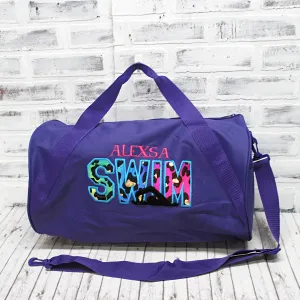 Personalized Swim Colorful Leopard Travel Bag
