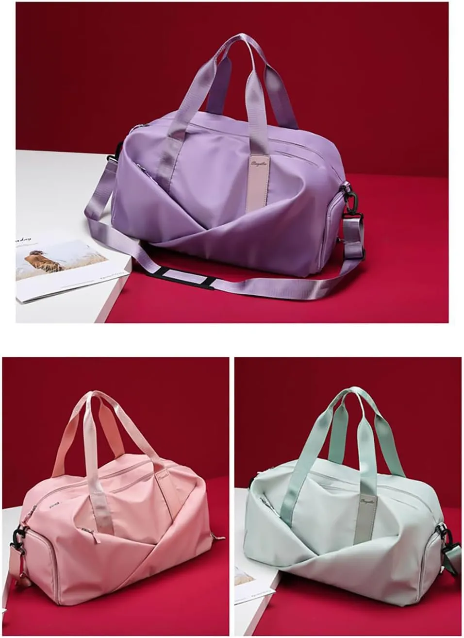 Personalized Waterproof Gym Team Sports Bag Custom Travel Duffle Bag With Logo/Name/Photo (Golden)