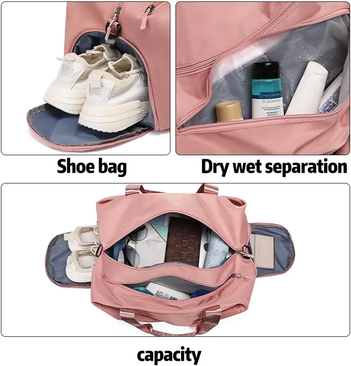 Personalized Waterproof Gym Team Sports Bag Custom Travel Duffle Bag With Logo/Name/Photo (Golden)