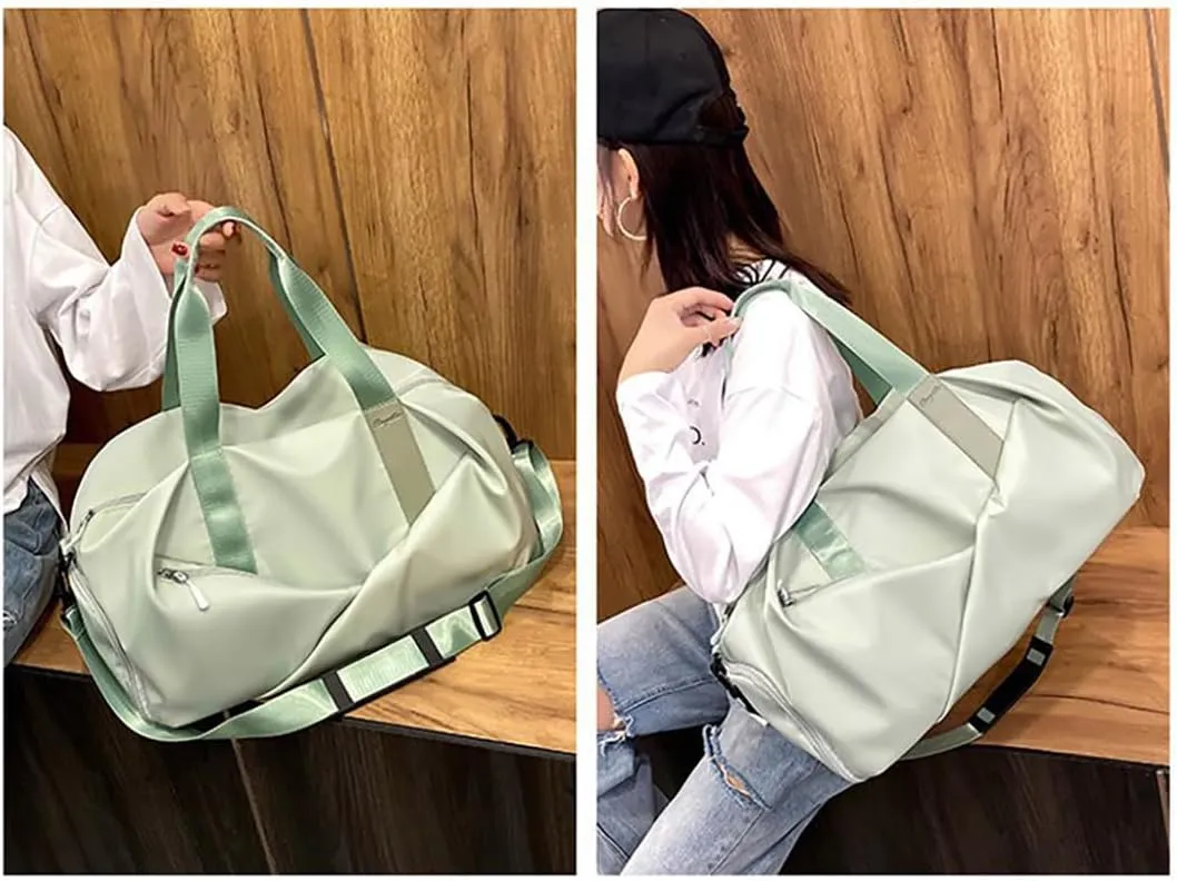 Personalized Waterproof Gym Team Sports Bag Custom Travel Duffle Bag With Logo/Name/Photo (Light blue)