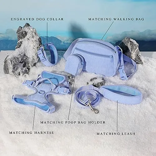 PETDURO Soft Padded Nylon Velvet Personalized Dog Collars with Name and Number Engraved Quick Release Plastic Buckle - Matching Leash, Poop Bag Holder, Harness & Walking Bag Available