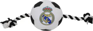 Pets First MLS Real Madrid DOG TOY SOCCER FOOTBALL with Ropes & built-in Squeaker, Tough DOG & CAT TOY in Club color