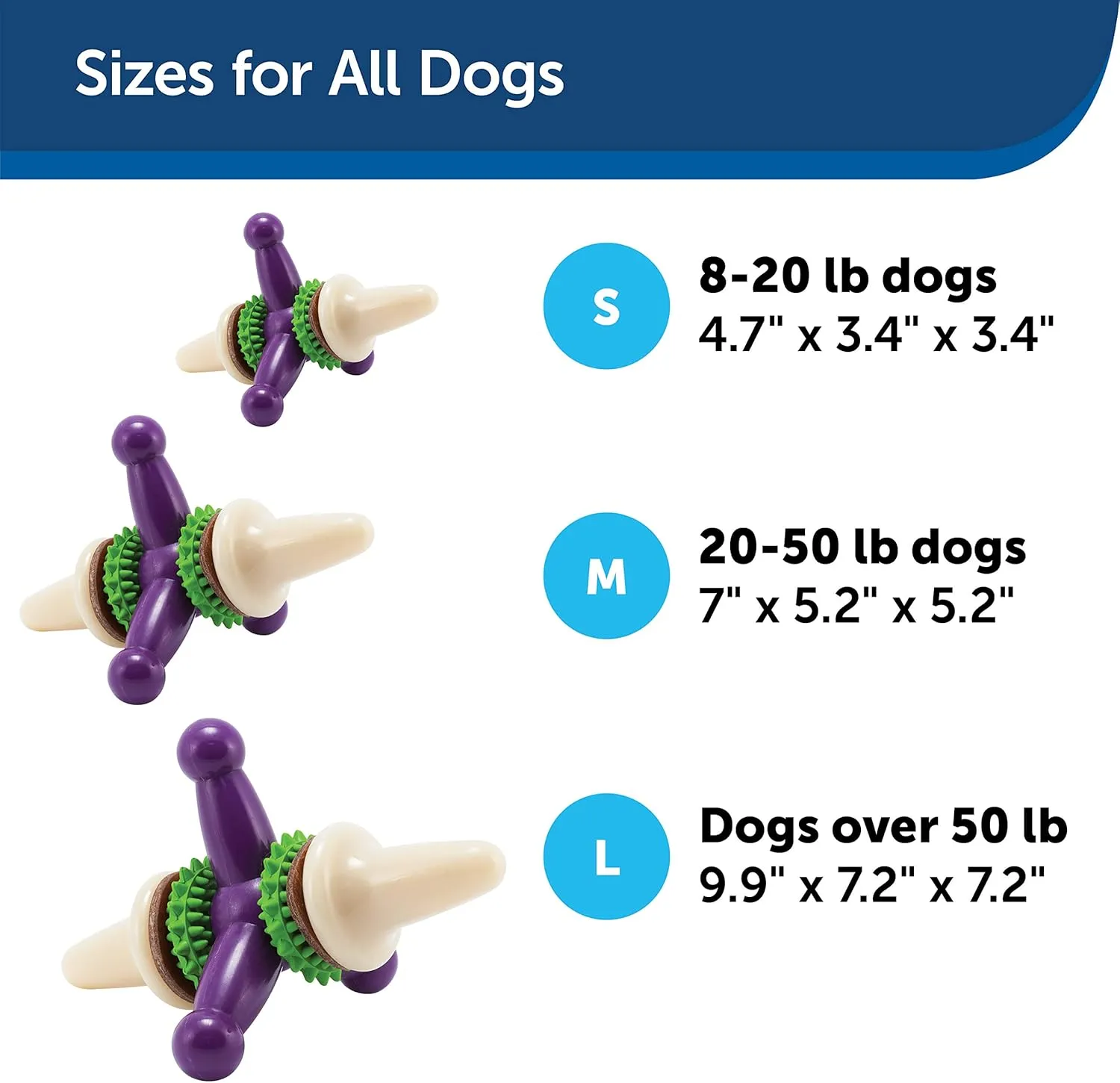 PetSafe Busy Buddy Jack - Treat Holding Dog Chew Toys - Helps Clean Teeth - Vanilla Scented Rubber for Strong Chewers - Treat Refills Included, Interactive Dog Toy Helps Keep Dogs Busy, Purple, Medium