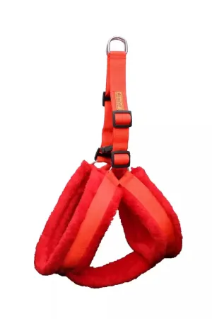 Petshop7 Nylon Fur Dog Harness With Buckle (Small, Red)
