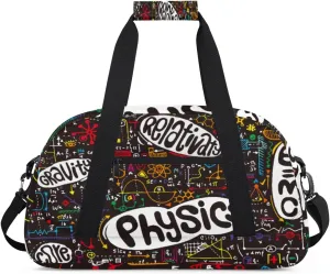 Physical Math Physics Education Kids Duffle Bag for Kids Boys Girls Overnight Travel Bag Kids Duffel Bags Ballet Weekender Bag for School Gym Sport Sleepover Bag