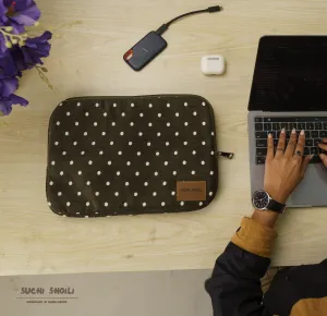 Pine Dots Corduroy Fabric Laptop Sleeve