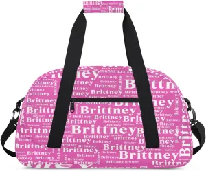 Pink Personalized Duffle Bag for Kids Custom Dance Ballet Bag with Name Lightweight Travel Weekender Overnight Bags Sport Gym Duffel Bag Workout Carry On Tote for Girls Boys