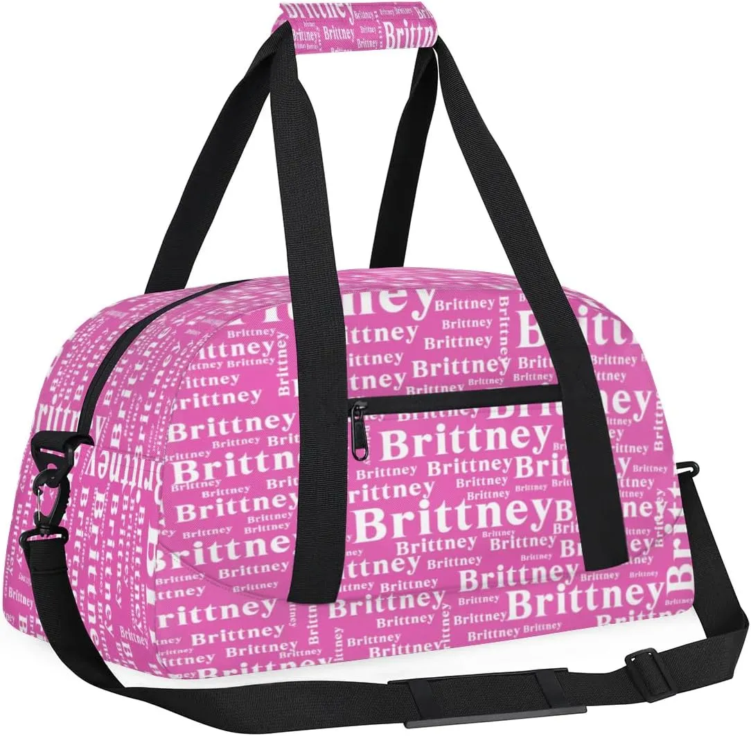 Pink Personalized Duffle Bag for Kids Custom Dance Ballet Bag with Name Lightweight Travel Weekender Overnight Bags Sport Gym Duffel Bag Workout Carry On Tote for Girls Boys