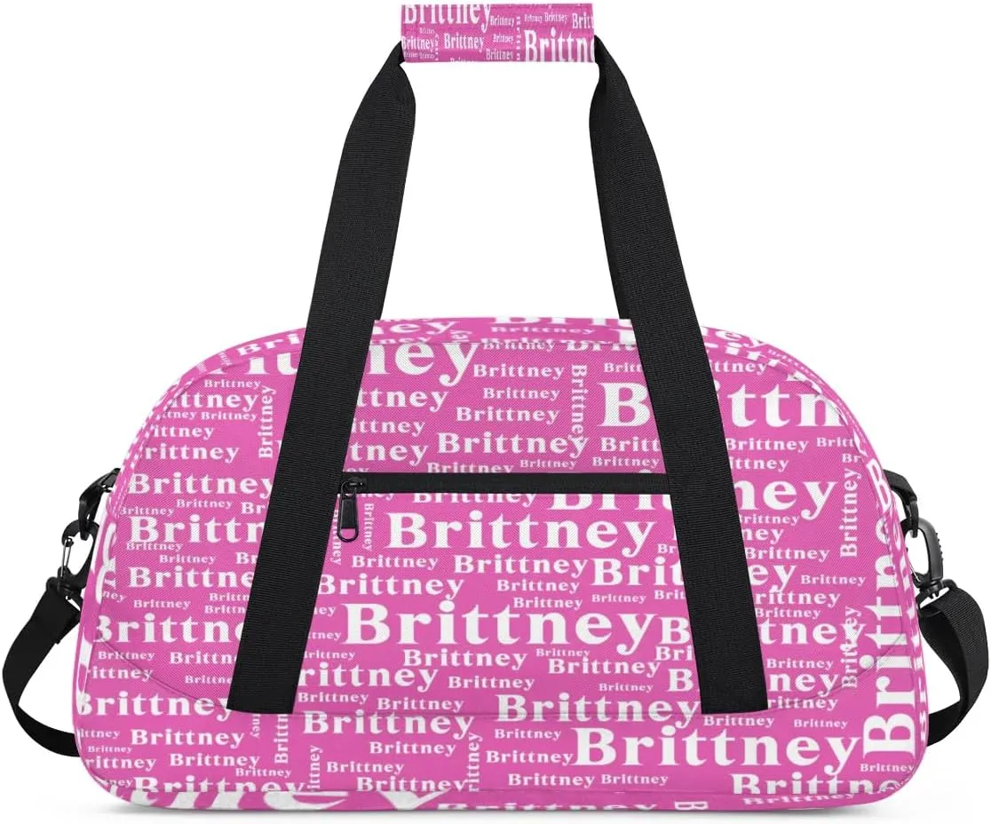 Pink Personalized Duffle Bag for Kids Custom Dance Ballet Bag with Name Lightweight Travel Weekender Overnight Bags Sport Gym Duffel Bag Workout Carry On Tote for Girls Boys