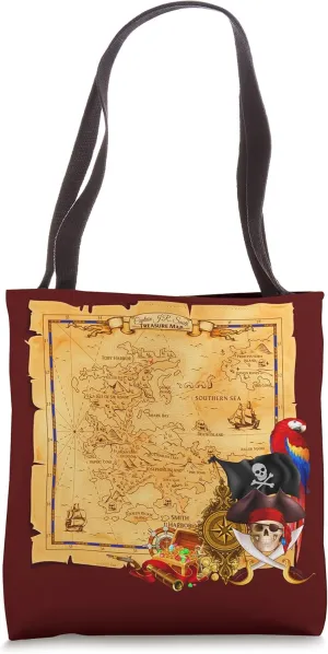 Pirate Treasure Map Halloween Trick or Treat Loot Book Tote Bag
