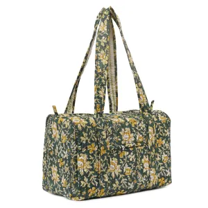 PISTACHU JAL HAND BLOCK PRINTED QUILTED TRAVEL MICRO DUFFLE BAG
