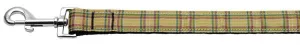 Plaid Nylon Collar  Khaki 1 wide 4ft Lsh