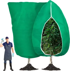 Plant Covers Freeze Protection 10 x 10 ft Extra Large Frost Cloth Plant Covers with Zipper Drawstring Winter Cold Weather Frost Blankets for Outdoor Palm Fruit Tree and Shrubs(Green)