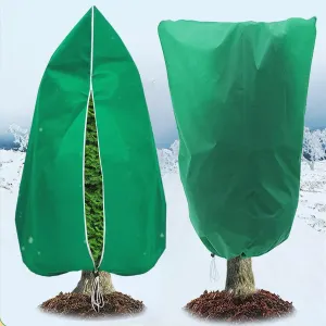 Plant Covers Freeze Protection 2 PCS 79" x 98" Large Plant Frost Cloth Tree Cover Bags for Outdoor Winter Cold Weather Shrubs Trees Jacker Covers with Zipper & Drawstring(Green, 2PC)