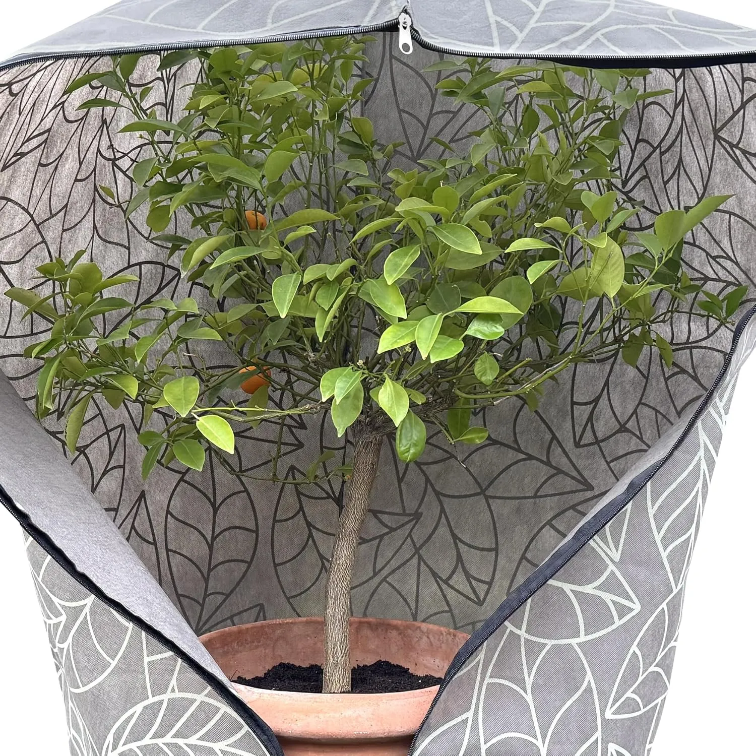 Plant Covers Freeze Protection 24"x32" in 2 Pack | Brown Winter Frost Blankets for Outdoor Plants | Reusable Garden Cover Bags with Zipper Drawstring | Cold Weather Shrub Protection Cloth