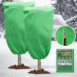 Plant Covers Freeze Protection, 70.8'' x 47.2'' Frost Blankets for Outdoor Plants, Frost Protection Plant Cover with Zipper and Drawstring for Shrubs, Fruit Tree (2 Pack)
