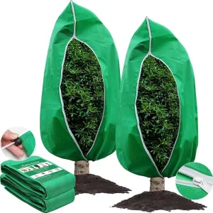 Plant Covers Freeze Protection，31.4''W×39.3'' H Covers Frost Cloth Plant Anti-Freeze Shrub Protection Bag with Zipper Drawstring Frost Blankets for Outdoor Plants (2 Pack)