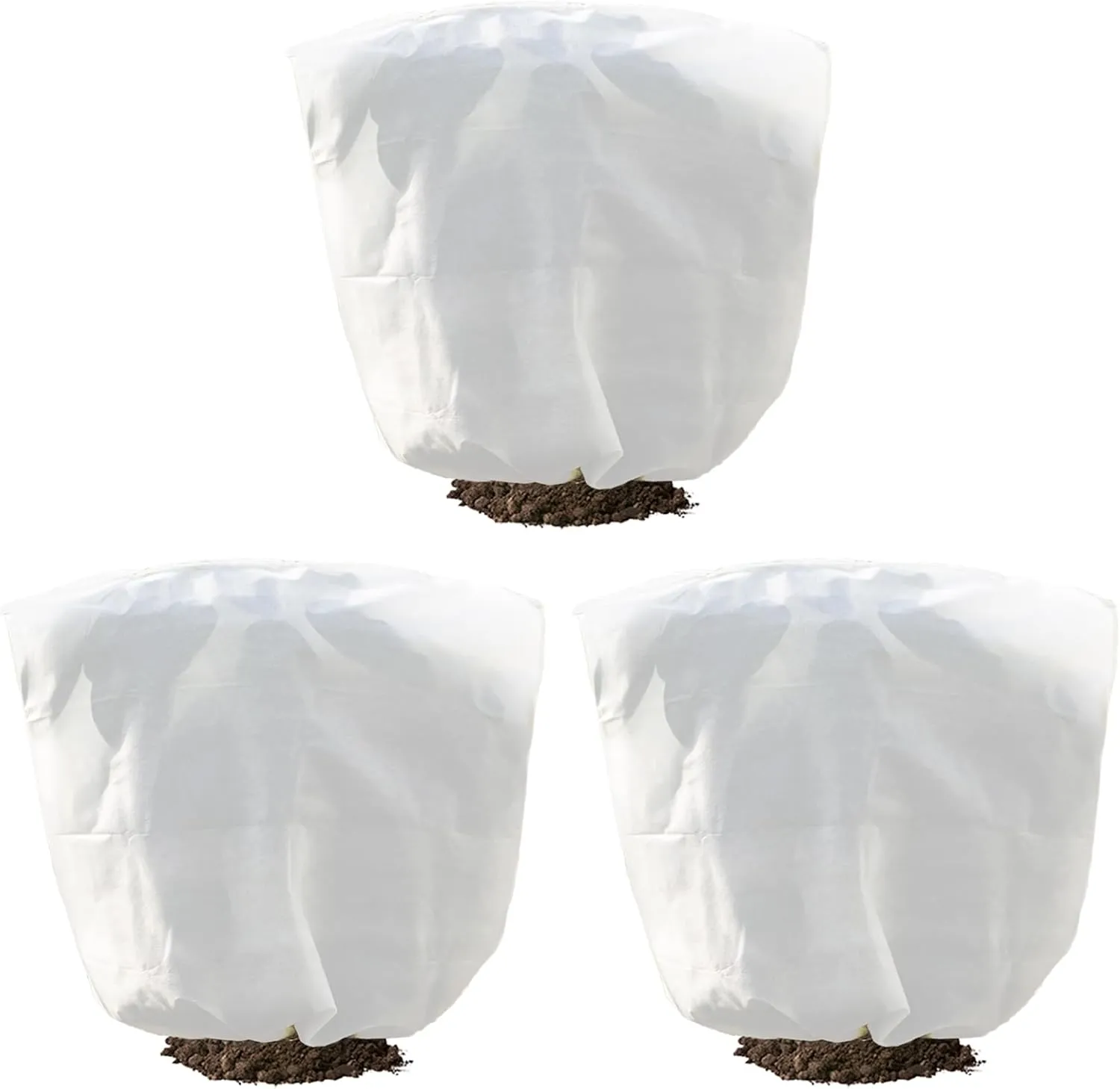 Plant Covers Frost Protection Bag Large Size Winter Drawstring Plant Covers Winter Reusable Plants Jacket for Fruit Tree Shrub Potted Plants (3 Pack 23.6"x31.49")