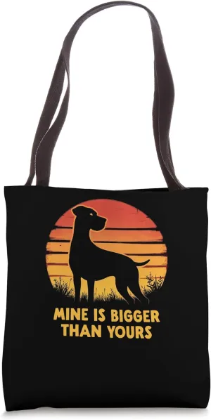 Playful Dog - Mine Is Bigger Than Yours Tote Bag