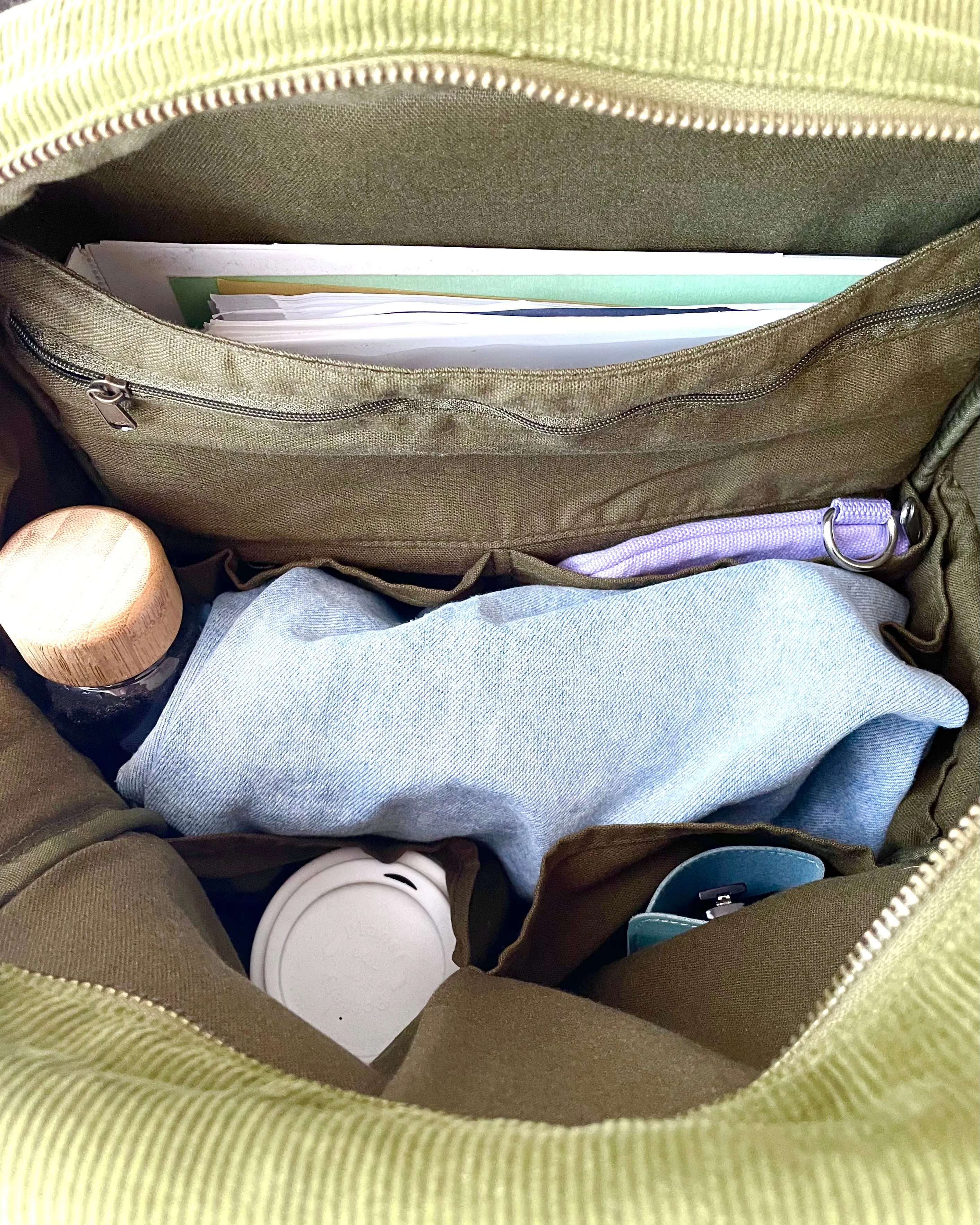 Pocket Backpack - AVOCADO GREEN CORDUROY
