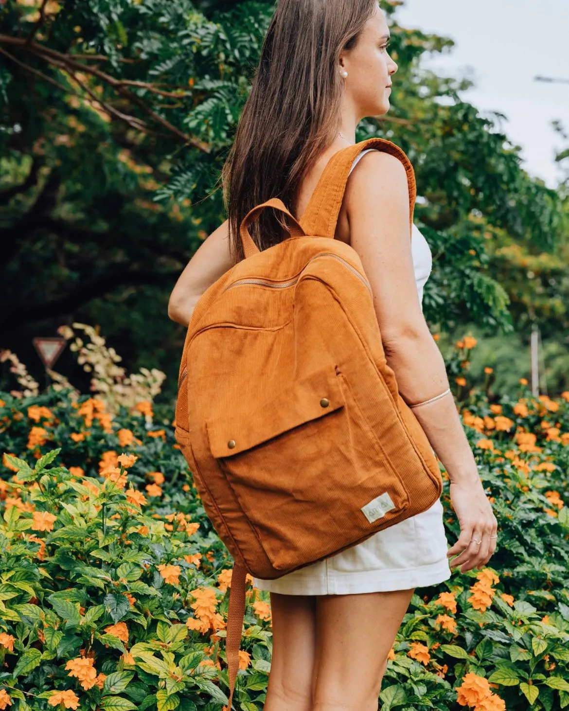 Pocket Backpack - CARAMEL CORDUROY