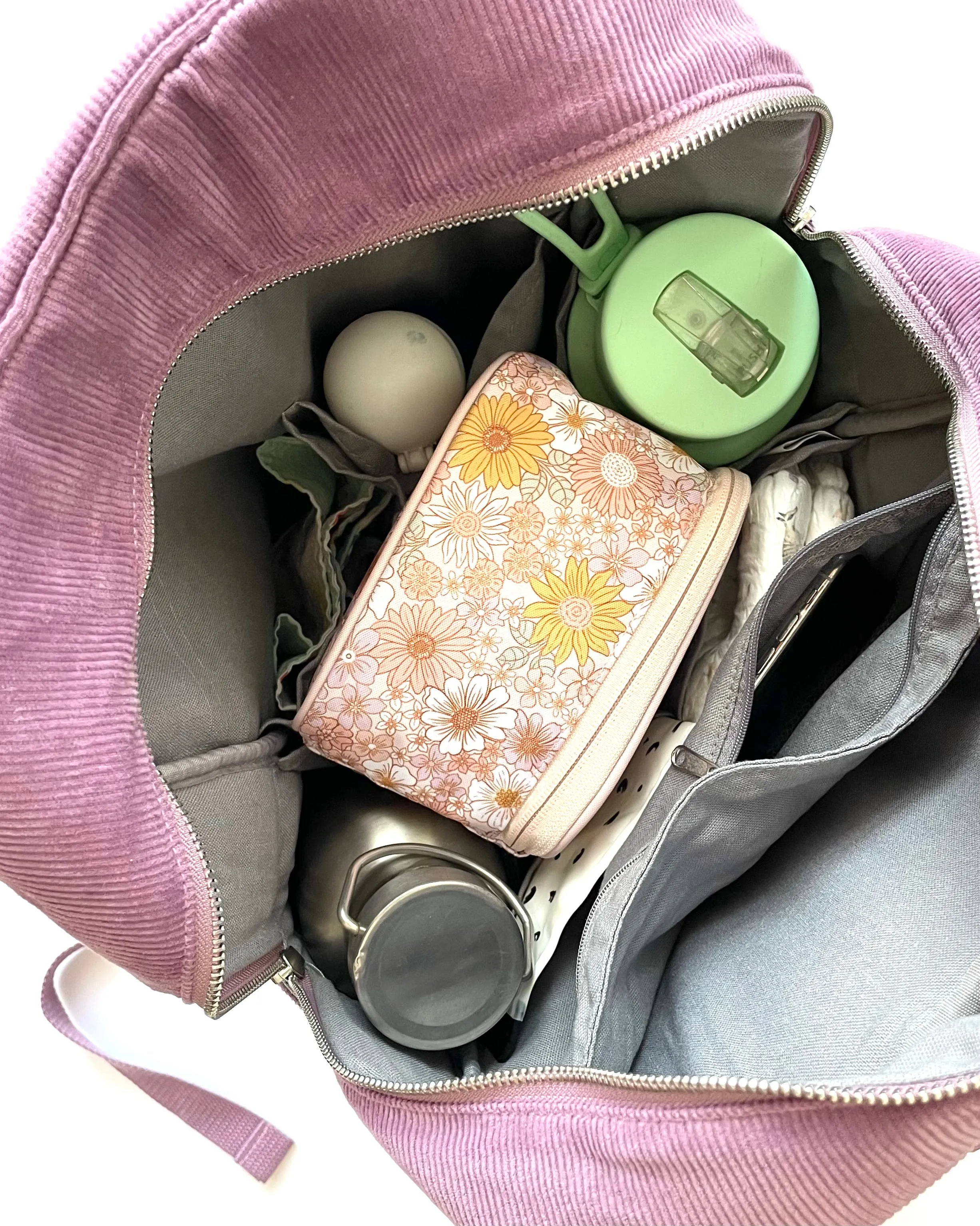 Pocket Backpack - MAUVE CORDUROY