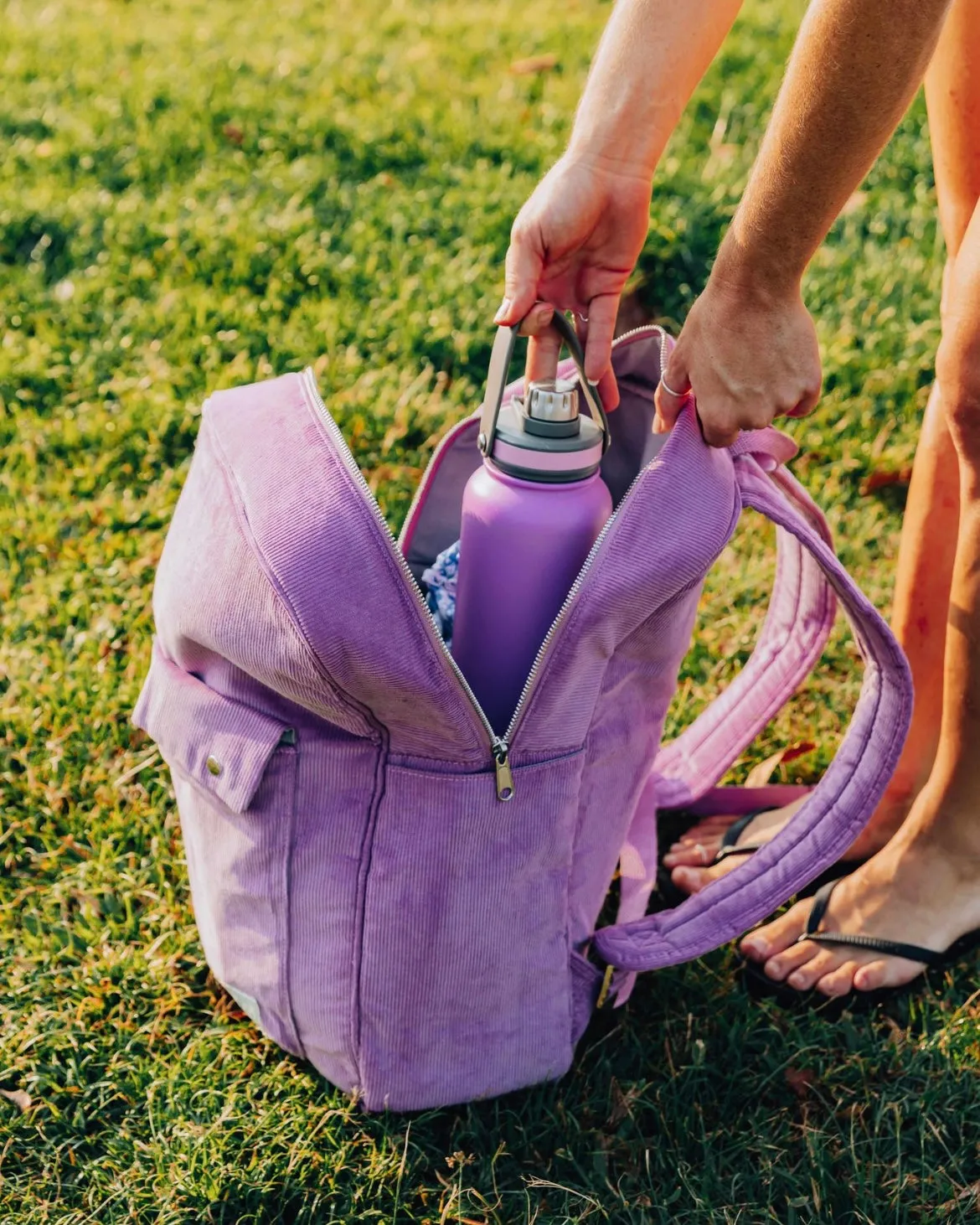 Pocket Backpack - MAUVE CORDUROY