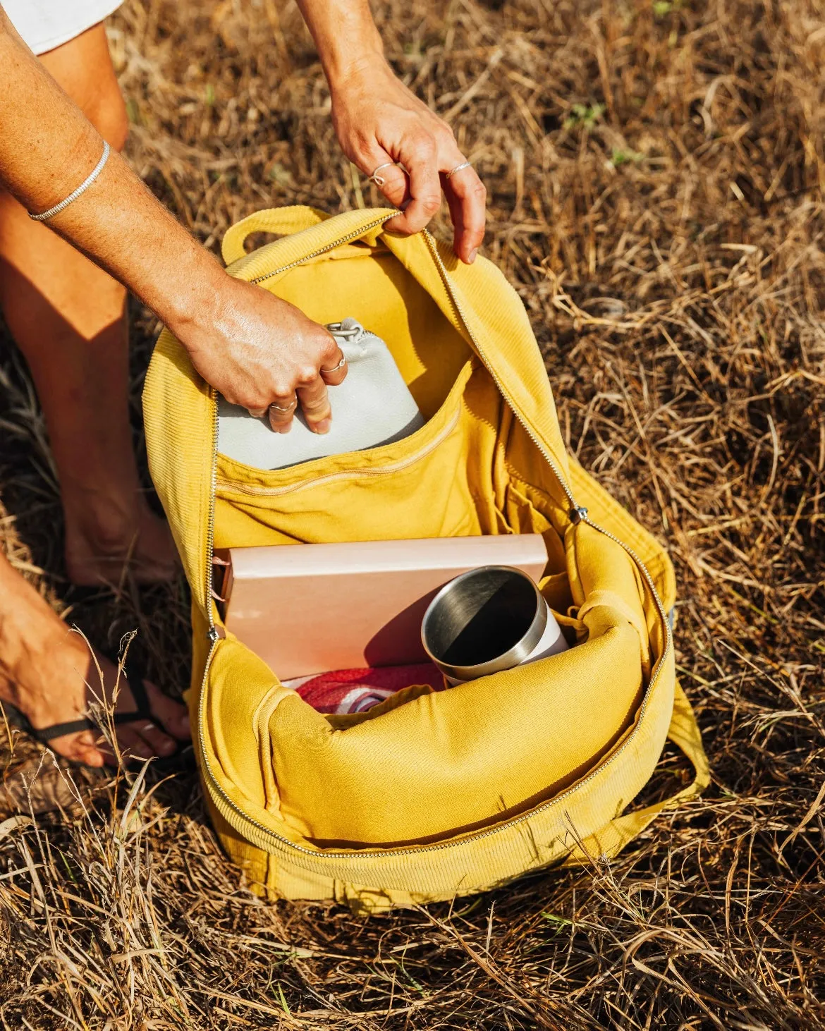 Pocket Backpack - MUSTARD CORDUROY