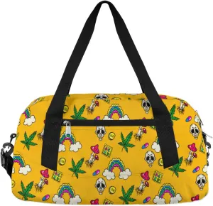 Poisonous Mushroom Skull Kids Duffle Bag for Boys Girls Overnight Travel Bag Kids Duffel Bags Ballet Weekender Bag for School Gym Sport Sleepover Carry On Bag