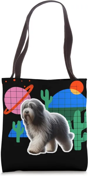 Polish Lowland Sheepdog Desert Design Dog Tote Bag