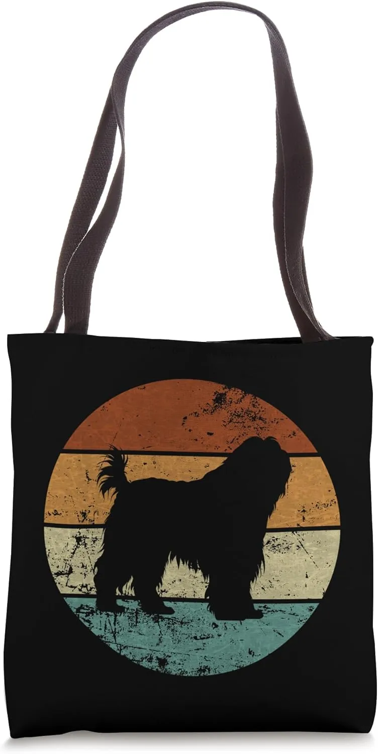 Polish Lowland Sheepdog Dog Retro Design Tote Bag
