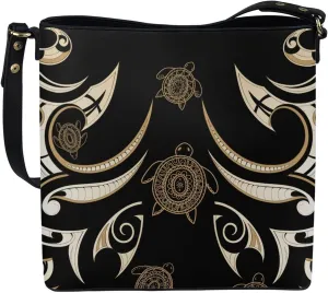 Polynesian Bucket Bags For Women Crossbody Bags PU Leather Tote Bag Summer Purses with 2 Detachable Straps Handbags