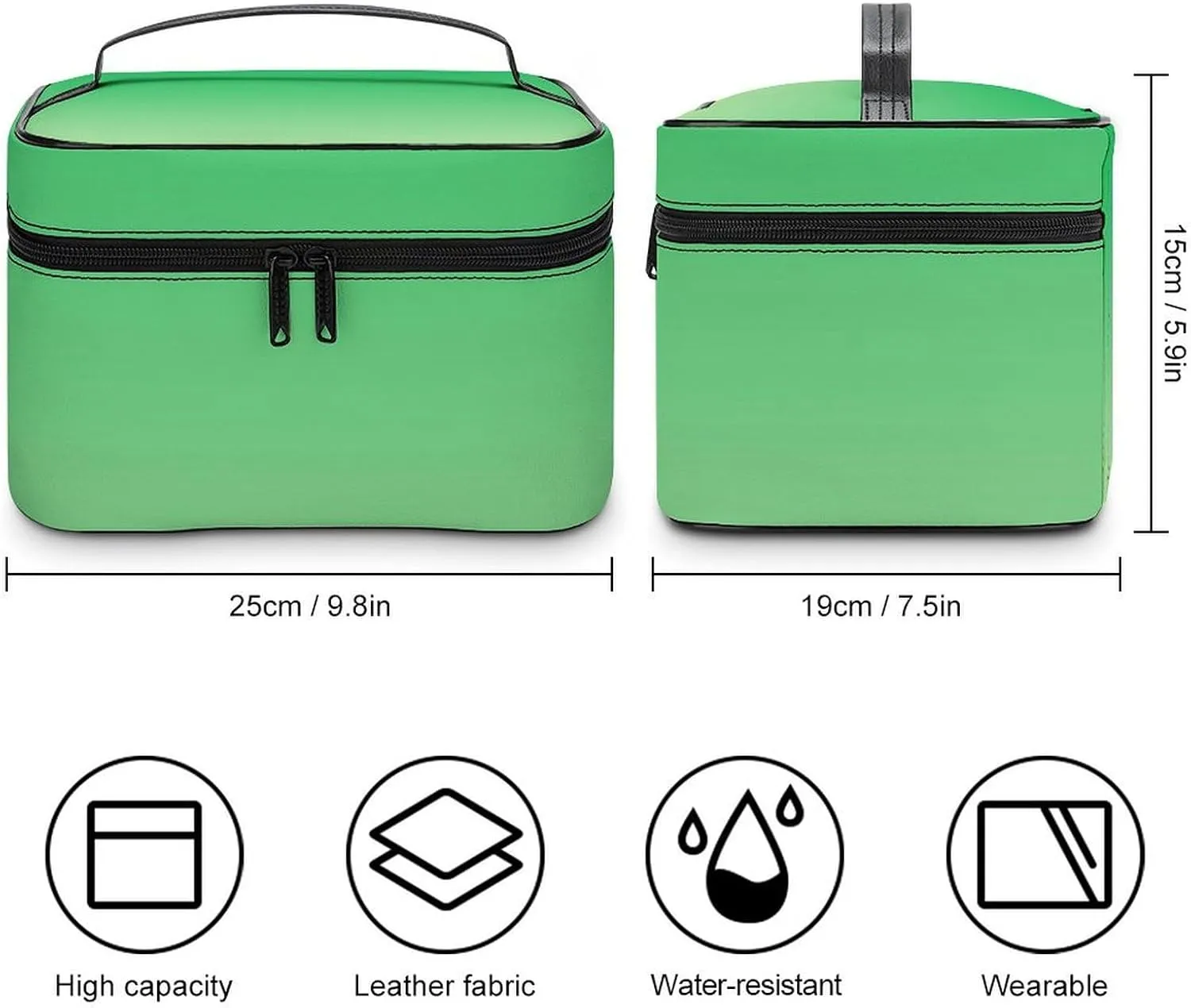 Portable Make Bag, Neon Green Ombre Cosmetic Case Portable Cosmetic Portable Organizer for Men & Women