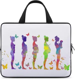 Pregnant Lady Abstract Laptop Bag Laptop Case Computer Messenger Bag with Adjustable Shoulder Strap