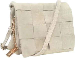 Premium Italian Leather Handmade in Florence, Italy. Suede Crossbody Bag for Women with a Detachable Strap Made in Italy