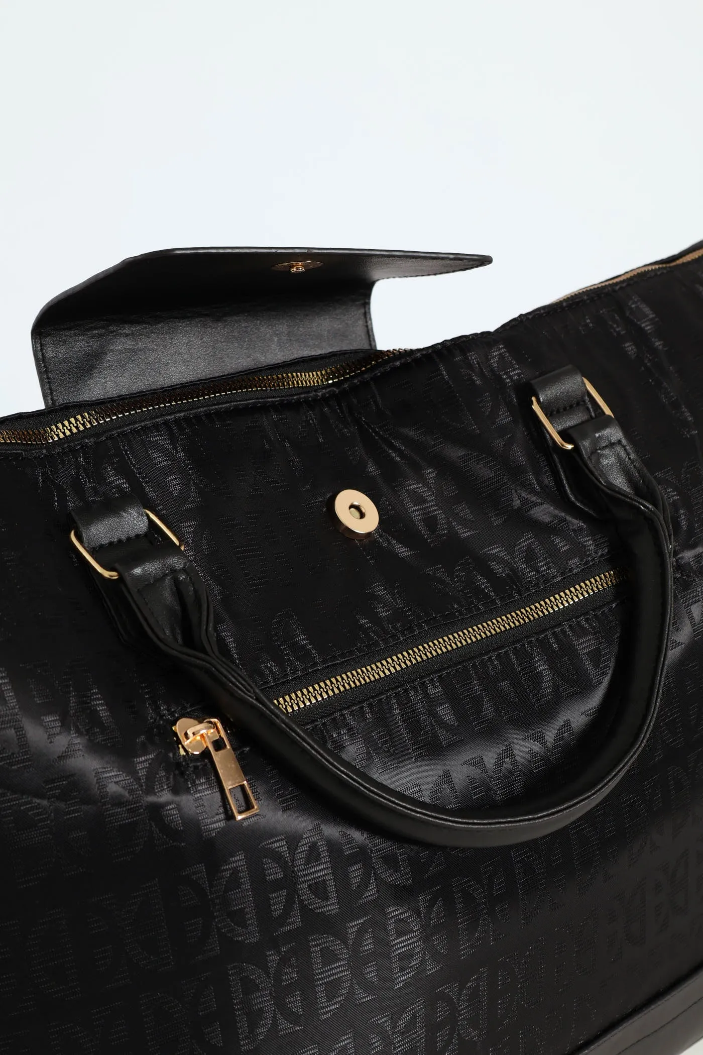 Printed Duffle Bag - Black